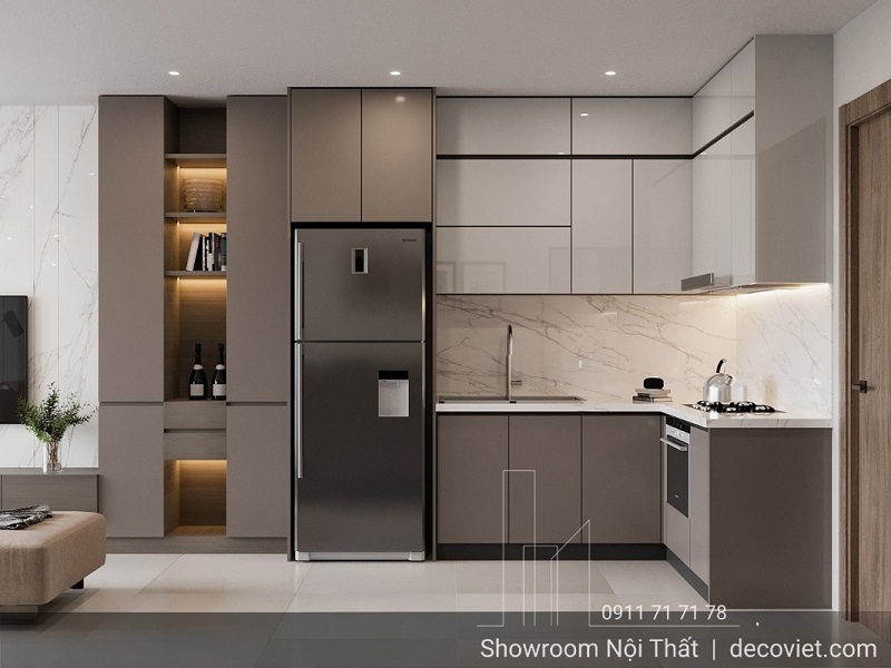 hệ tủ bếp hiện đại chữ L