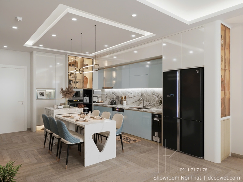 thi công nội thất chung cư 2 phòng ngủ hiện đại thực tế