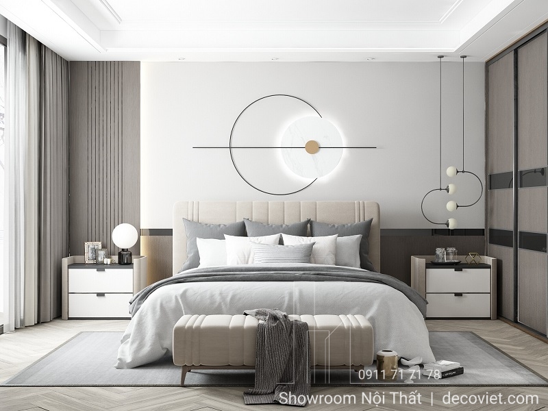 Giường bọc nệm phong cách hiện đại