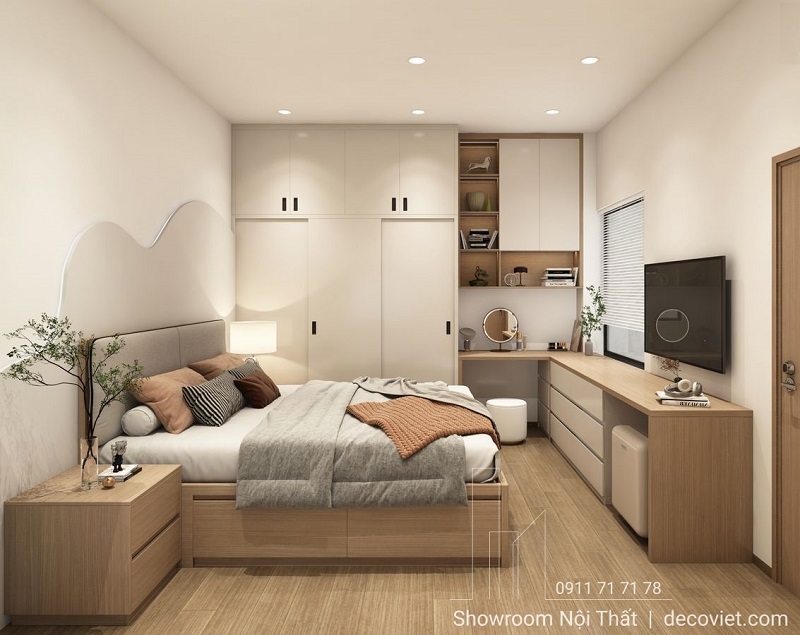 Giường ngủ gỗ công nghiệp có hộc kéo