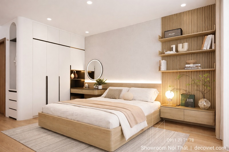 Giường ngủ gỗ công nghiệp tối giản