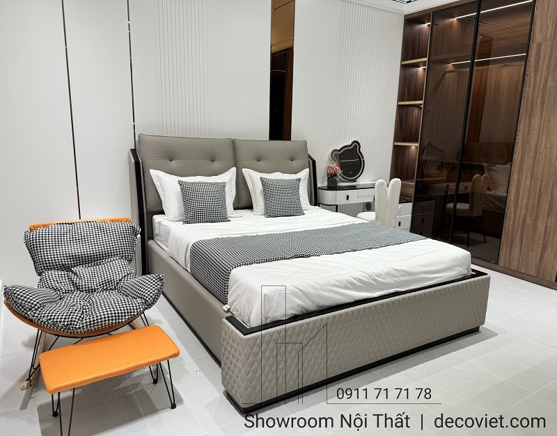 giường bọc da hiện đại
