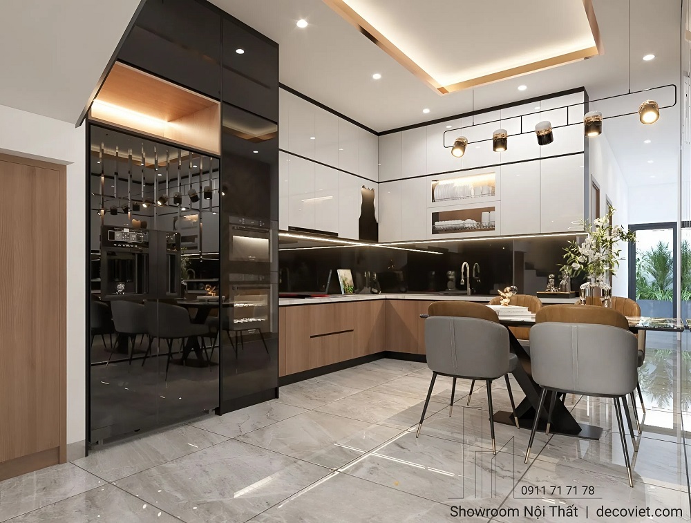 tủ bếp gỗ công nghiệp mdf chống ẩm an cường