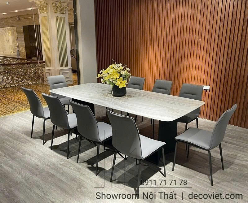 Bộ bàn ăn gỗ tự nhiên 2m4 cho nhà phố.