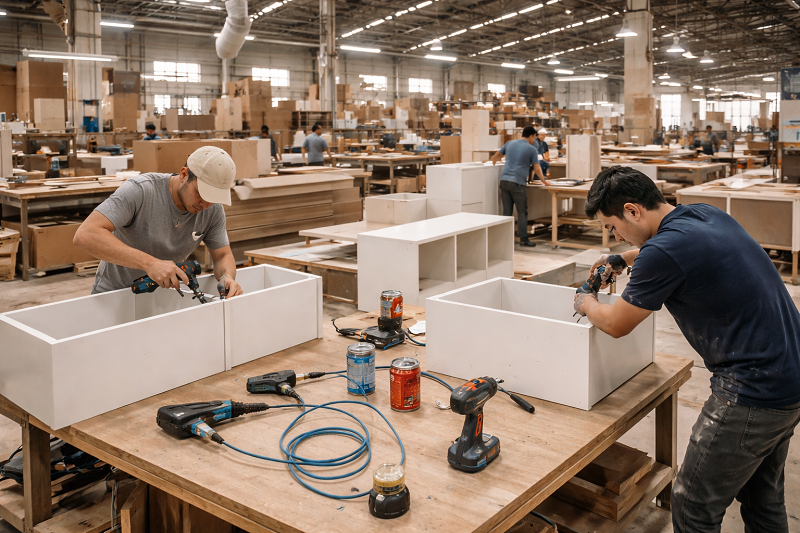 sản xuất nội thất tại xưởng gỗ công nghiệp chuyên nghiệp
