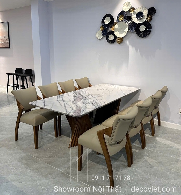 bàn ăn mặt đá 8 ghế giá rẻ
