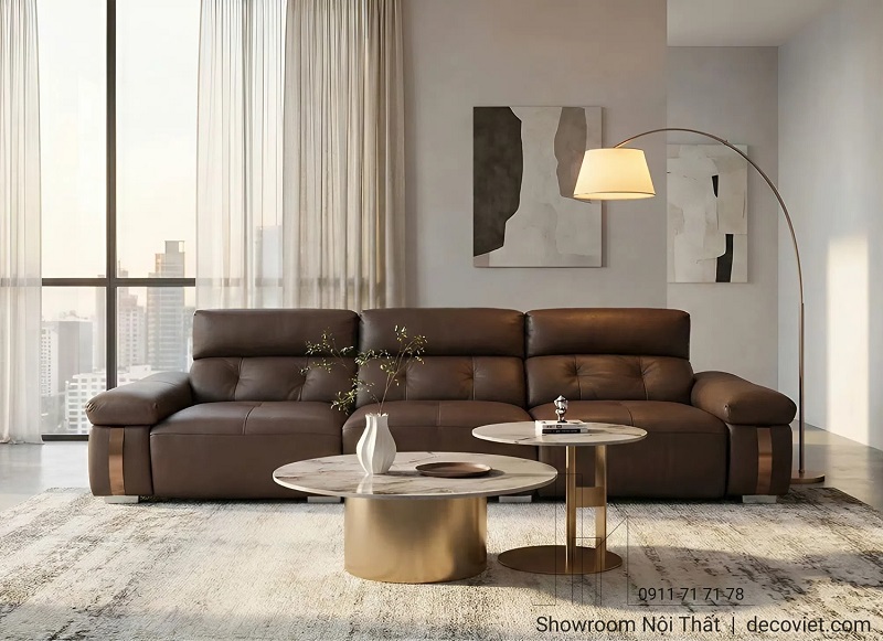 sofa da thật không bong tróc giữ form tốt