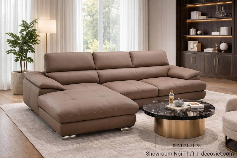 sofa da thật gọc L cao cấp