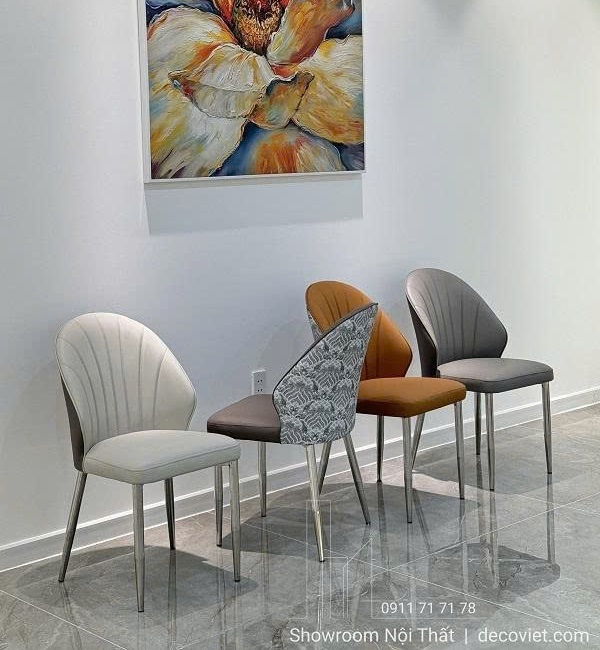 ghế ăn ngồi bọc da thiết kế hiện đại