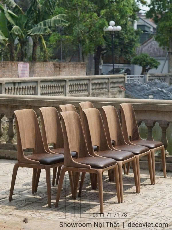 Mẫu ghế ăn gỗ óc chó hiện đại