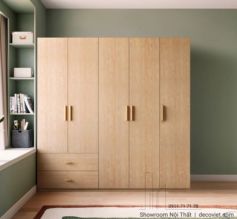 Mẫu tủ quần áo gỗ cửa mở tiện lợi, dễ sử dụng