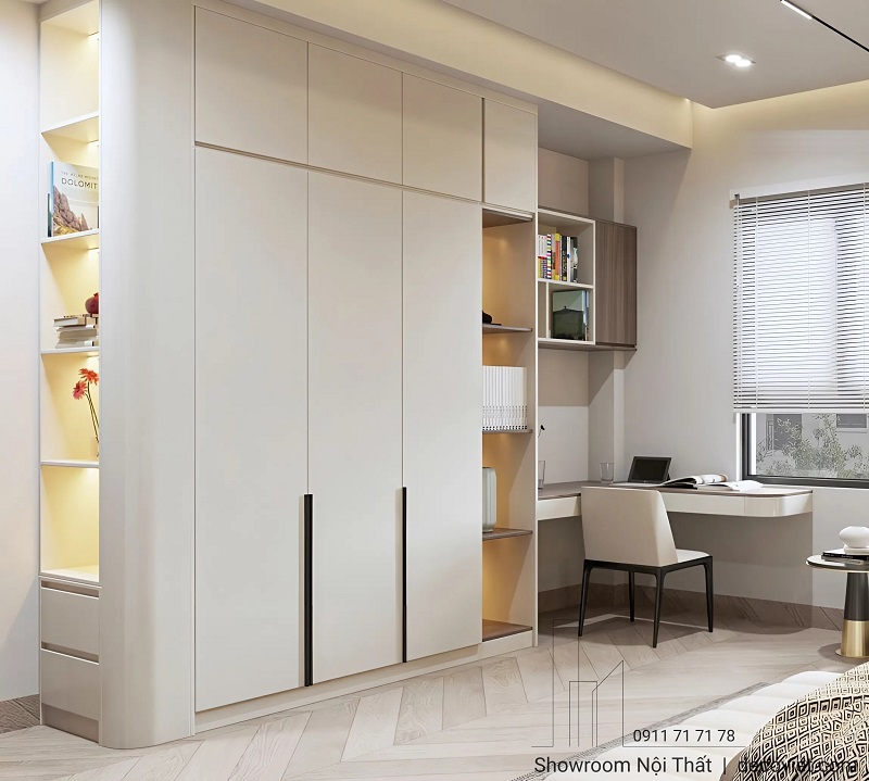 Tủ áo gỗ công nghiệp đẹp cho phòng ngủ