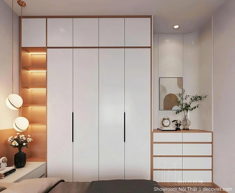 Mẫu tủ quần áo gỗ công nghiệp sang trọng