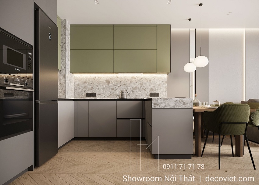 thi công tủ bếp gỗ theo yêu cầu