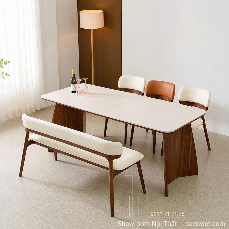 Bàn Ăn Gỗ Mặt Đá 6 Ghế 3039S