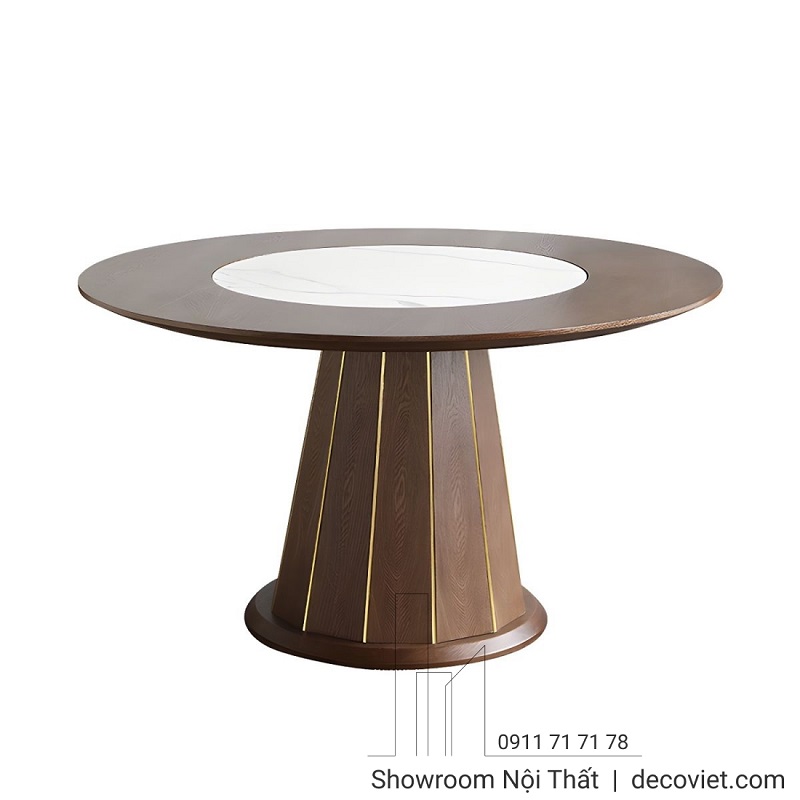 mẫu bàn ăn gỗ tròn sang trọng cho căn hộ chung cư