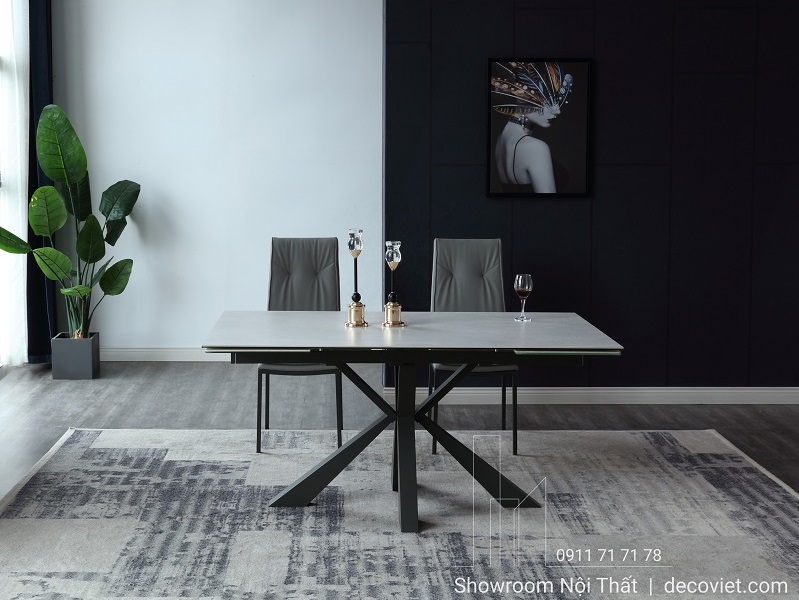 Bàn ăn kéo dài 4–8 người mặt đá cao cấp 2822S