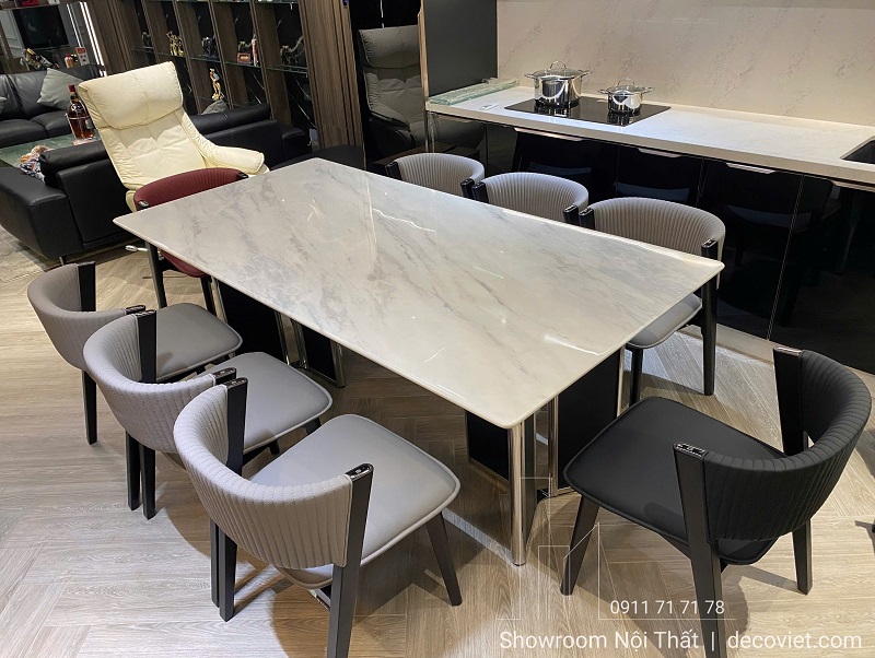 Bàn ăn dài rộng 10 ghế phù hợp gia đình đông người và tiệc tại nhà