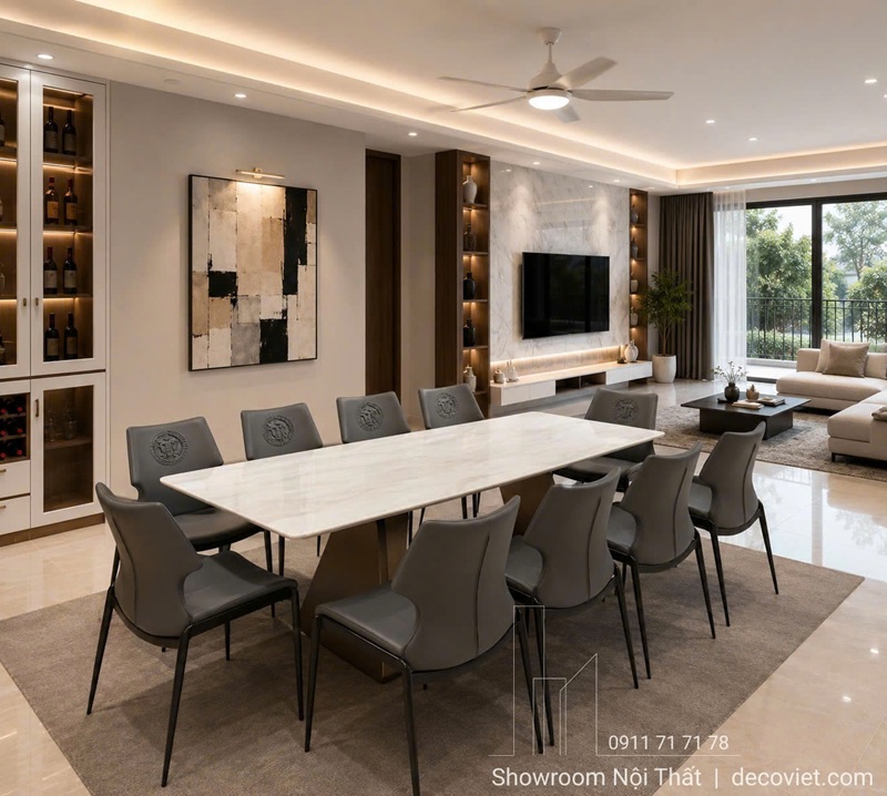Bàn Ăn Mặt Đá 10 Người 2996S