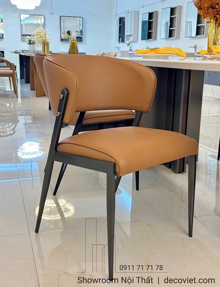 ghế ăn bọc da chân sắt cao cấp, êm ái