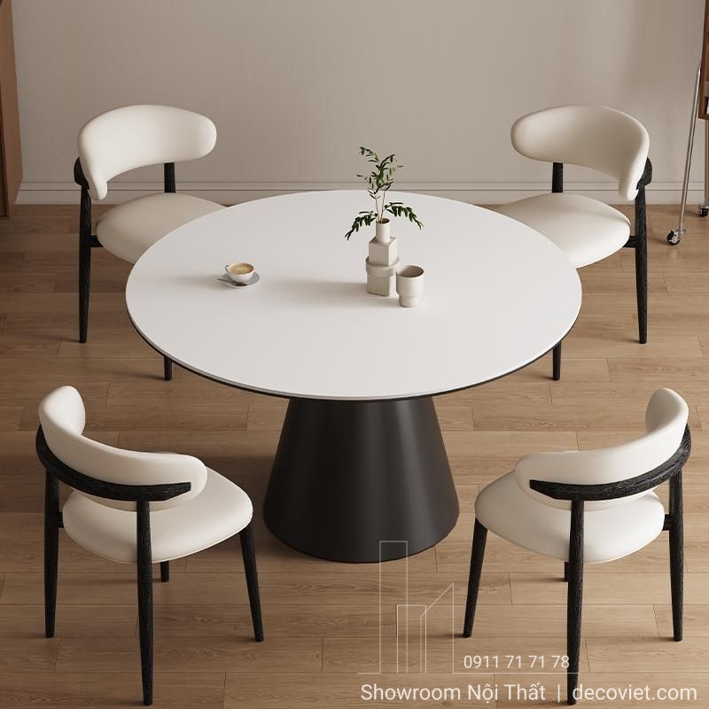 Bàn ăn tròn chân trụ 2835S thiết kế tối giản sang trọng