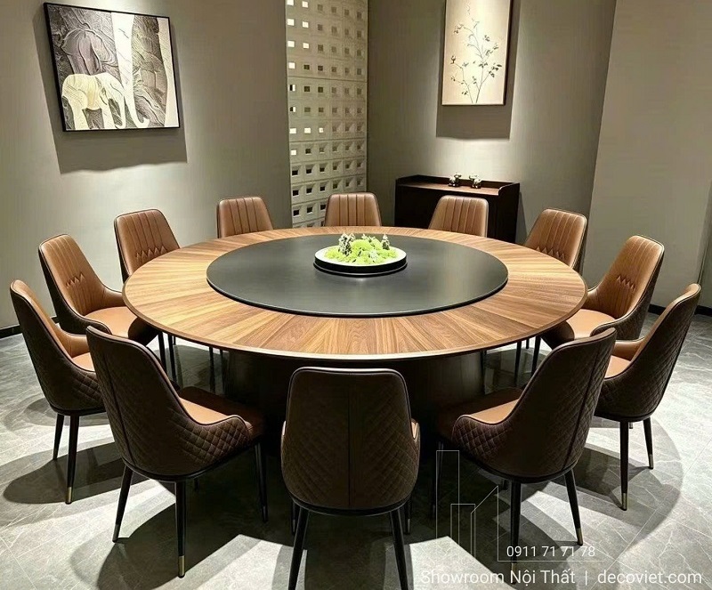 Bàn Ăn Tròn Gỗ 12 Ghế 2999S