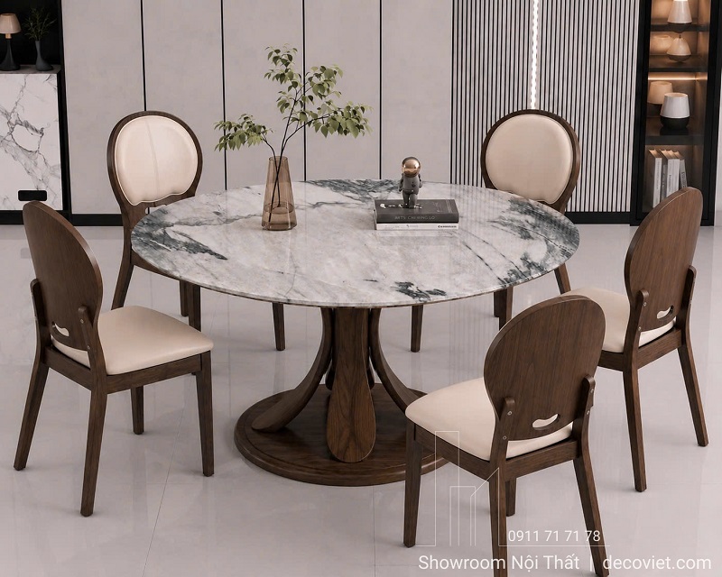 Bàn Ăn Tròn Gỗ 6 Ghế 3038S