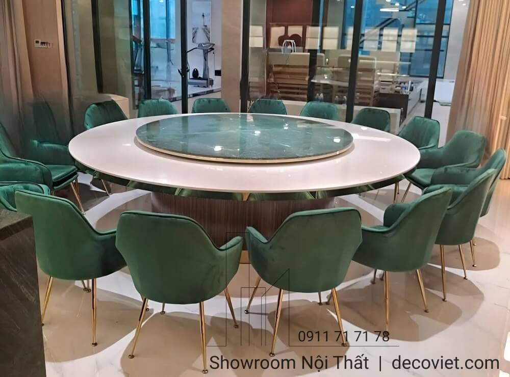 bàn ăn tròn xoay 20 ghế cho nhà hàng, hội nghị, văn phòng cao cấp