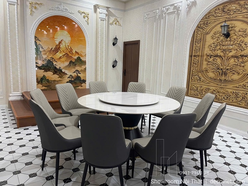 Bàn Ăn Tròn Xoay Nhà Hàng 10 Ghế 3026S