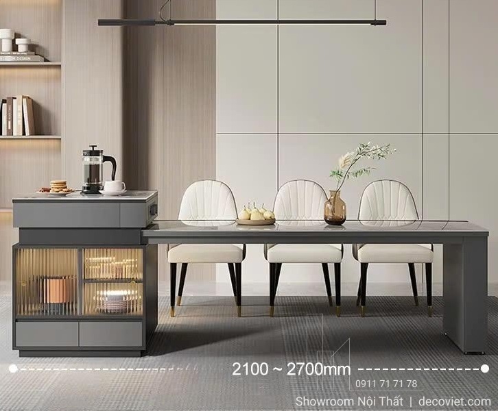 bàn ăn kết hợp đảo bếp nhập khẩu