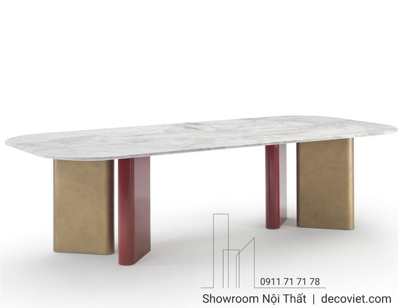 Bộ bàn ăn cao cấp phong cách luxury với mặt đá bền bỉ