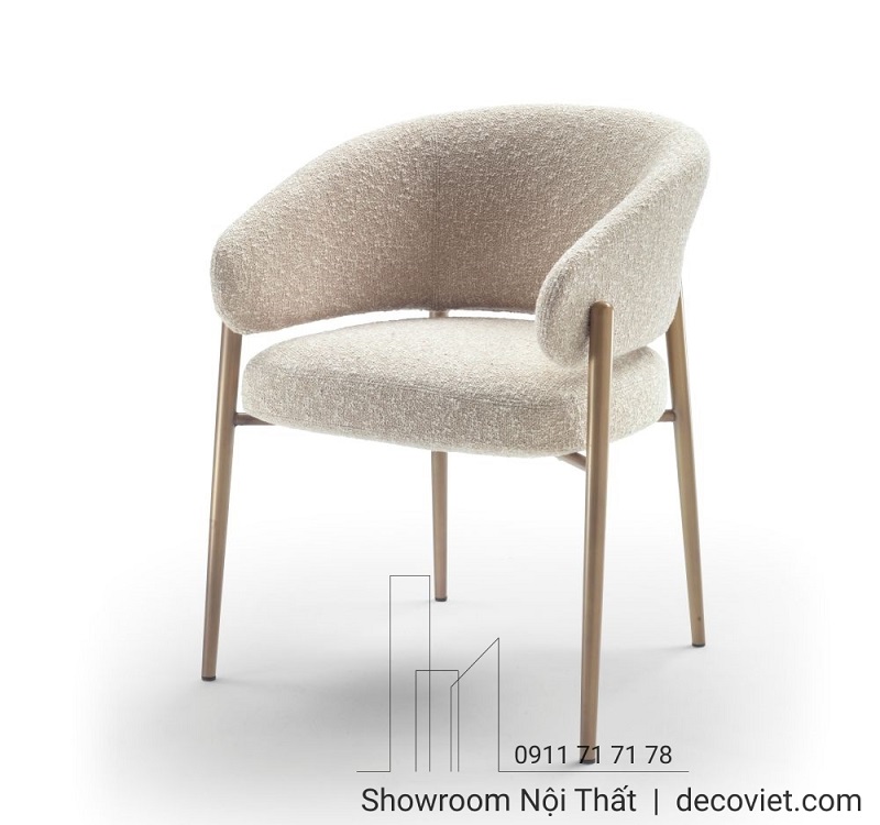Ghế ăn bọc vải uốn cong êm ái hiện đại