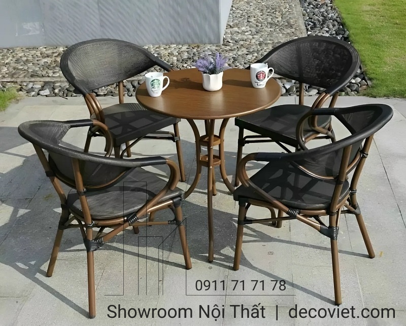Bàn Ghế Ngoài Trời Giả Gỗ 2059T