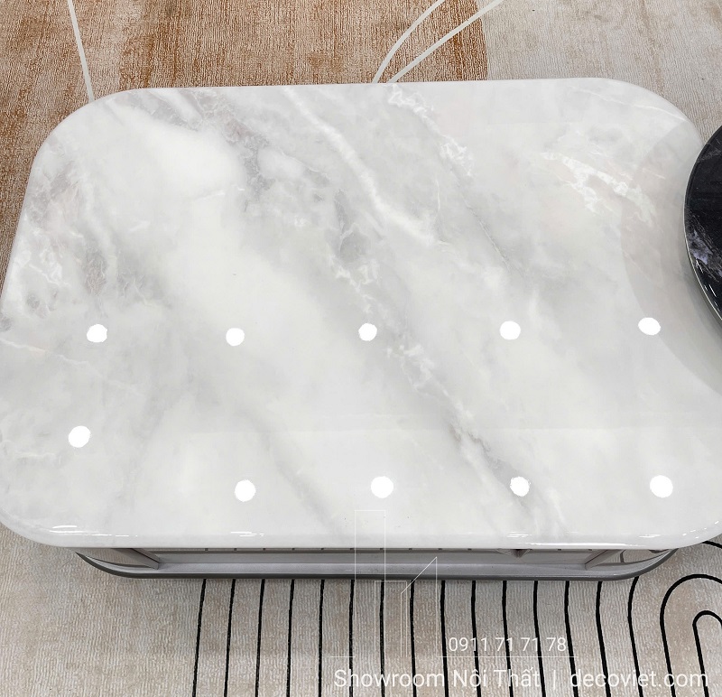 Bàn sofa mặt đá nhập khẩu 476S bo tròn an toàn cho gia đình có trẻ nhỏ