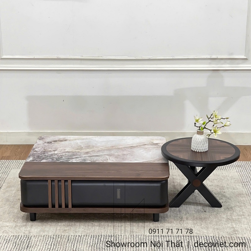 Set bàn sofa nhập khẩu 438S mặt đá cao cấp cho phòng khách