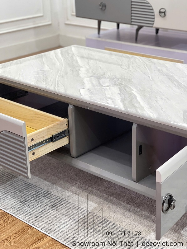 Bộ bàn trà mặt đá nhập khẩu phù hợp căn hộ chung cư, nhà phố