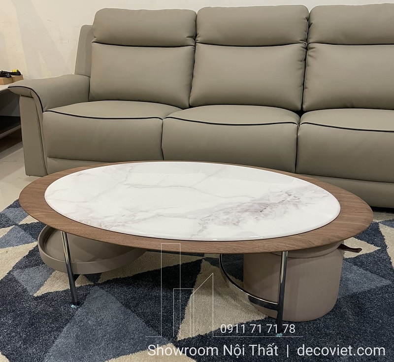 hình ảnh thực tế bàn trà oval 419S tại showroom nội thất DecoViet