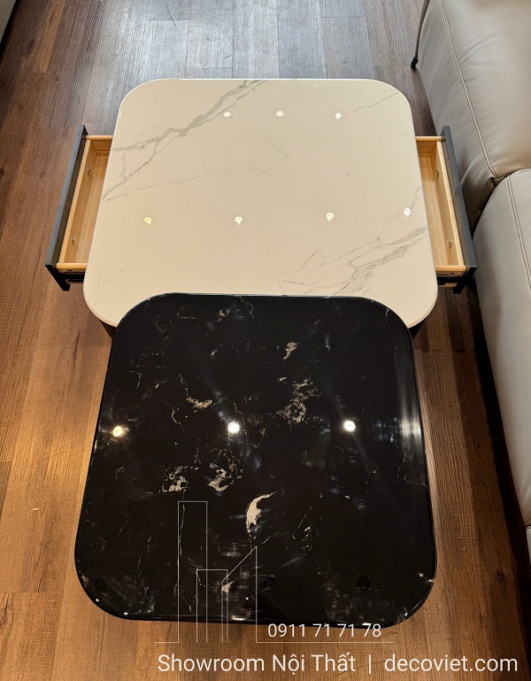 bàn trà vuông sofa có ngăn kéo tiện dụng