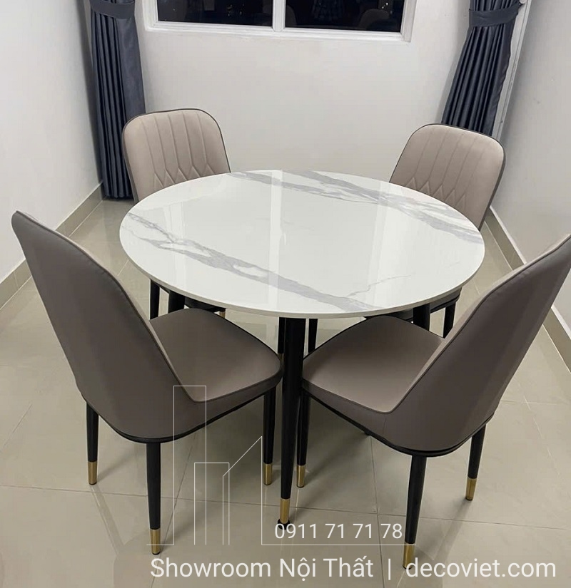 bàn ăn tròn 4 ghế đơn giản