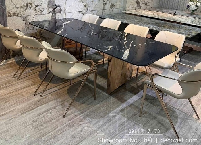 bàn ăn mặt đá cao cấp 10 ghế 2882S thiết kế hiện đại