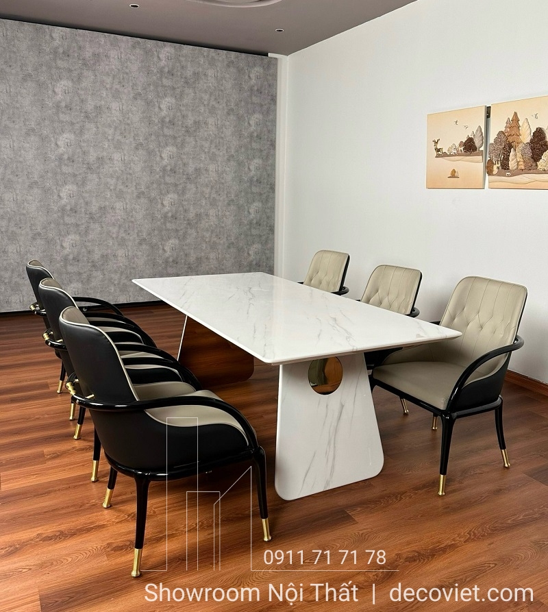 bàn ăn 6 ghế mặt đá nhập khẩu