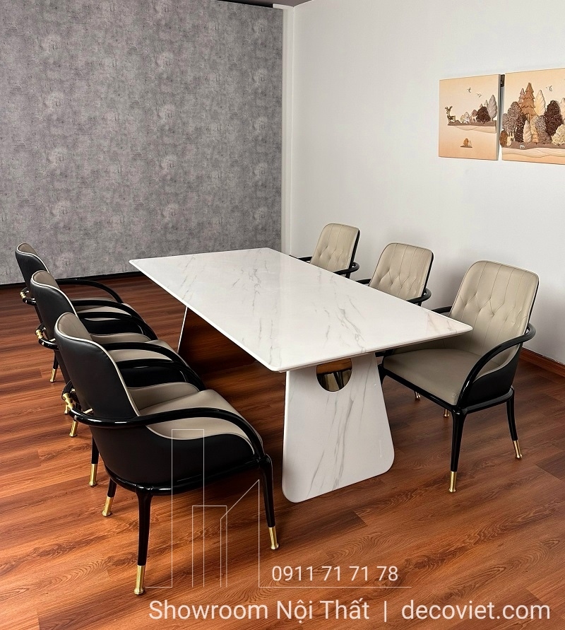 bàn ăn 6 ghế mặt đá