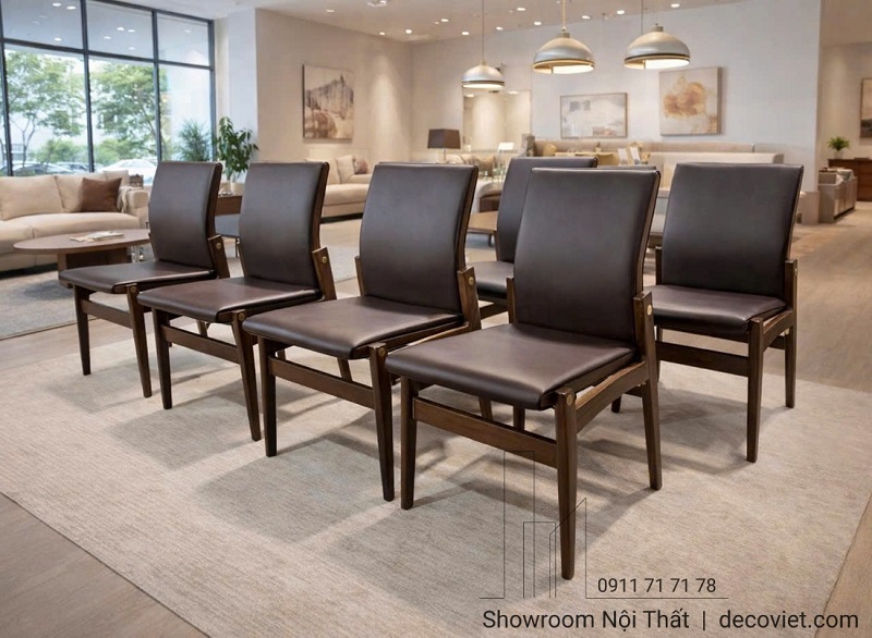 ghế ăn gỗ sồi tự nhiên thiết kế lưng cao ngồi thoải mái