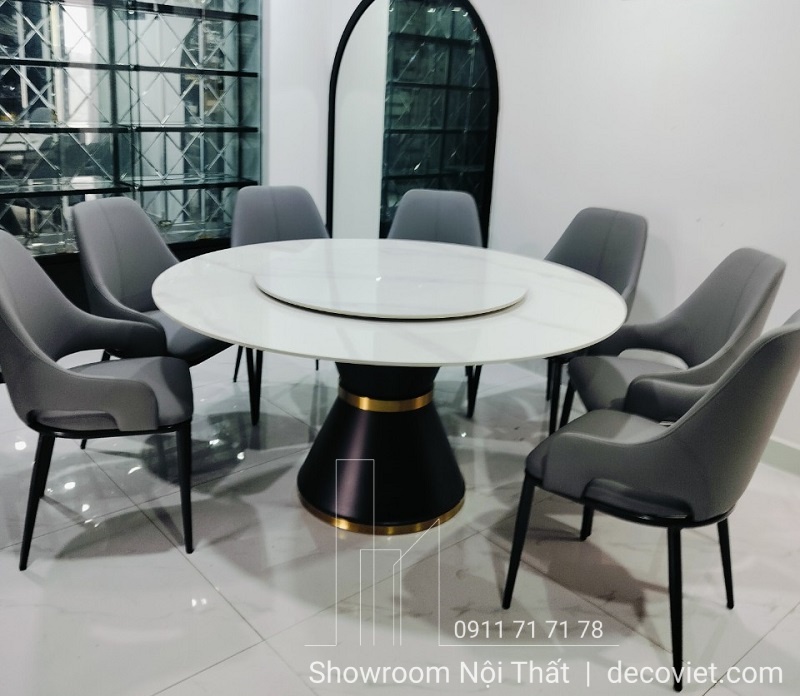 bàn ăn tròn xoay 10 ghế giá rẻ