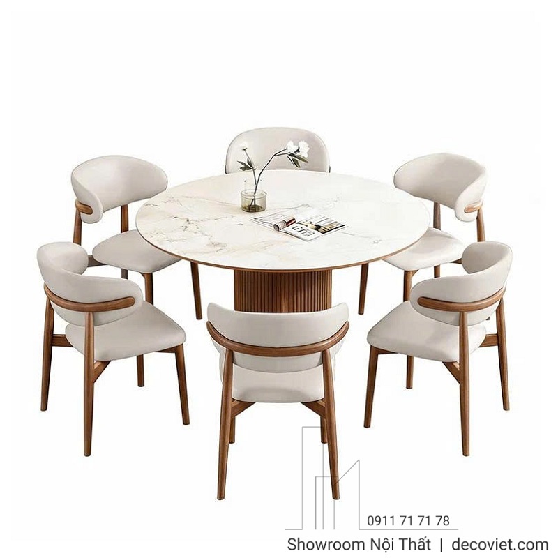 Bộ bàn ăn tròn nhỏ gọn 2937S phù hợp chung cư hiện đại