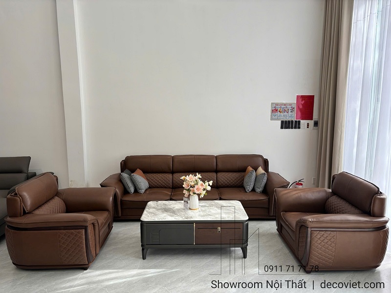 bộ ghế sofa da bò cao cấp 1012T kiểu dáng sang trọng