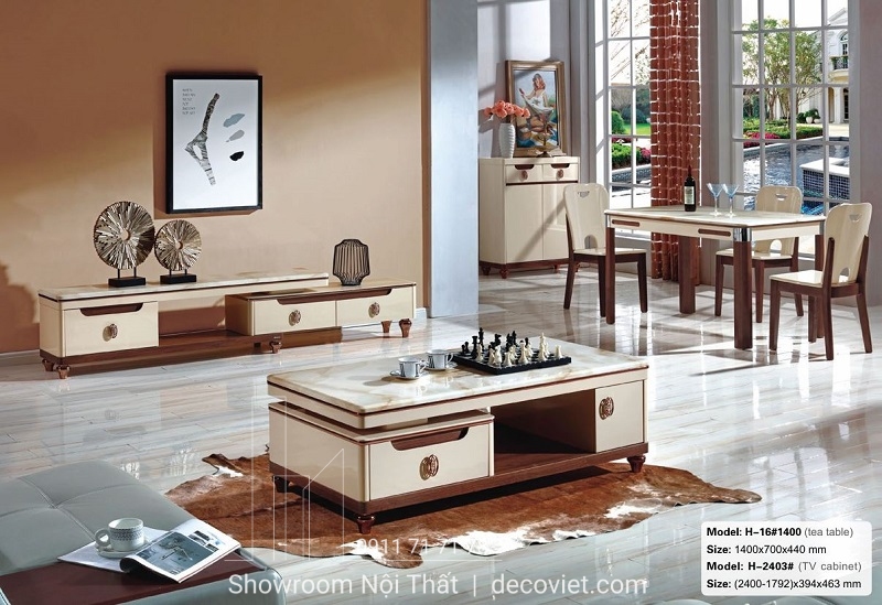 combo bàn sofa kệ tivi mặt đá nhập khẩu 