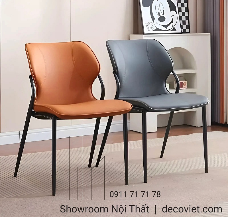 ghế ăn bọc da chân sắt