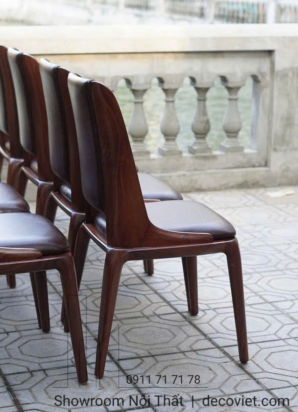 ghế ăn gỗ óc chó bọc da