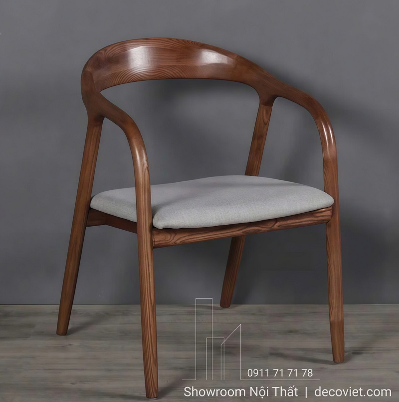ghế ăn gỗ cong liền khối ôm lưng cao cấp